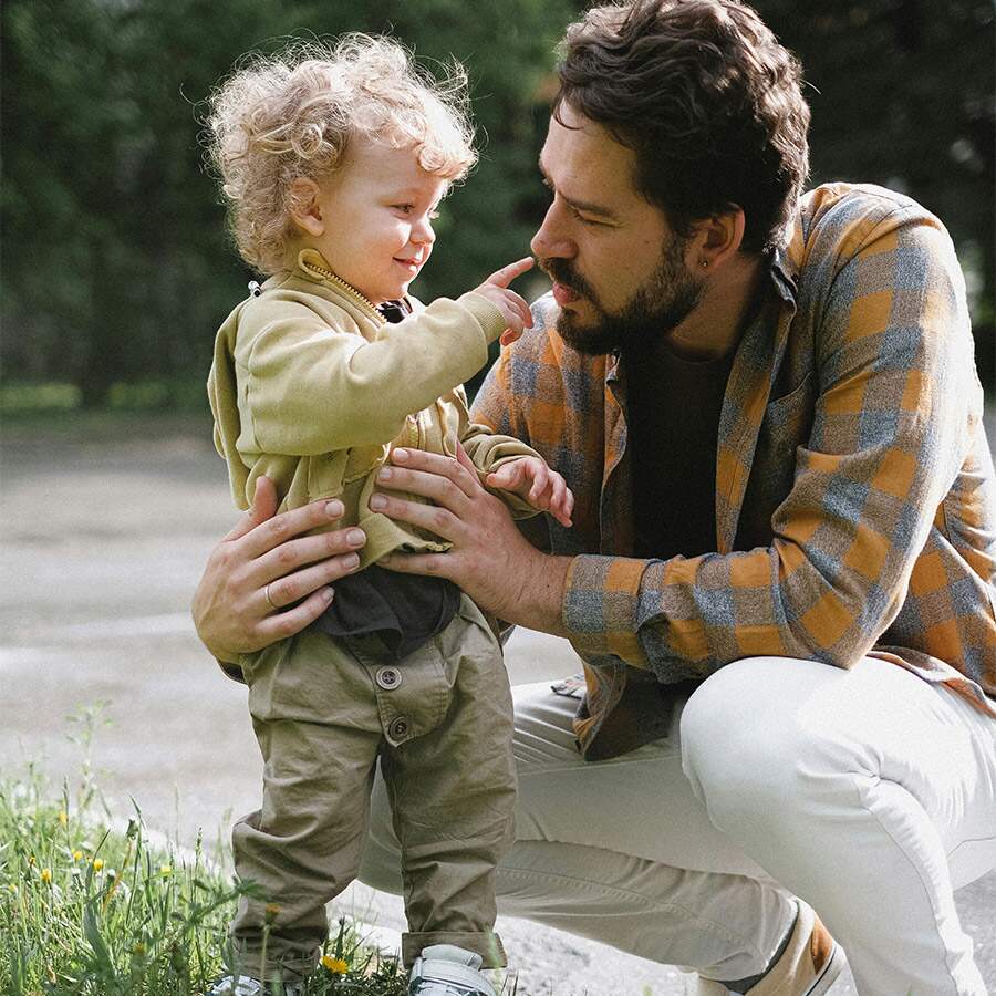 A father and baby son