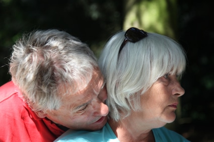 Unhappy Older senior Couple getting divorced.